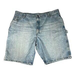 Wrangler Carpenter Denim Shorts Mens 42 Light Wash Blue‎ Cotton 64WC5AI